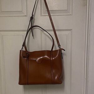 Elegant Brown Leather Tote Bag